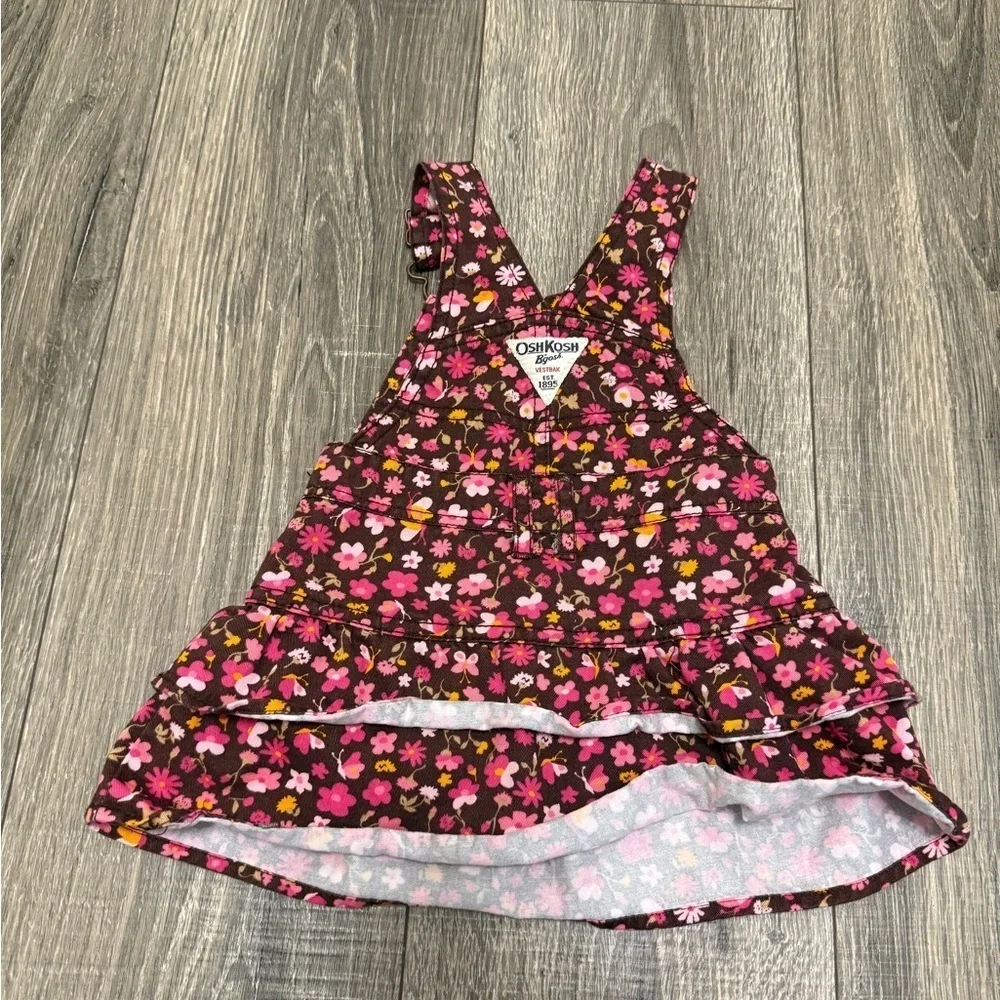 Osh Kosh Bgosh Vestbak Floral Jumper 6 Months Infant Girls Overall Dress